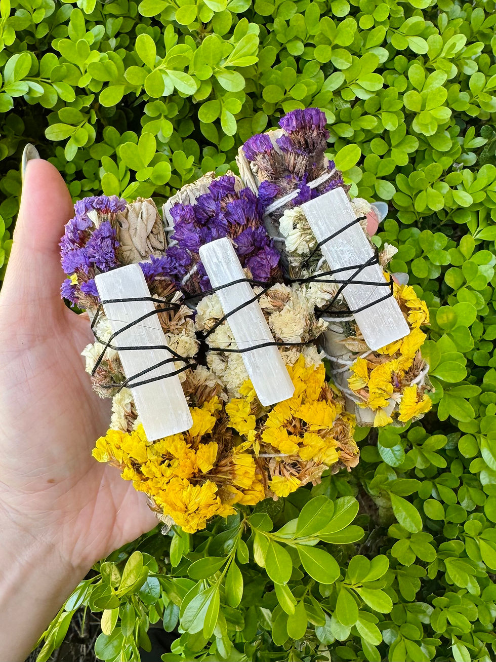 Blessings & Protection Energy Clearing Bundle, Selenite Smudge Stick Bundle