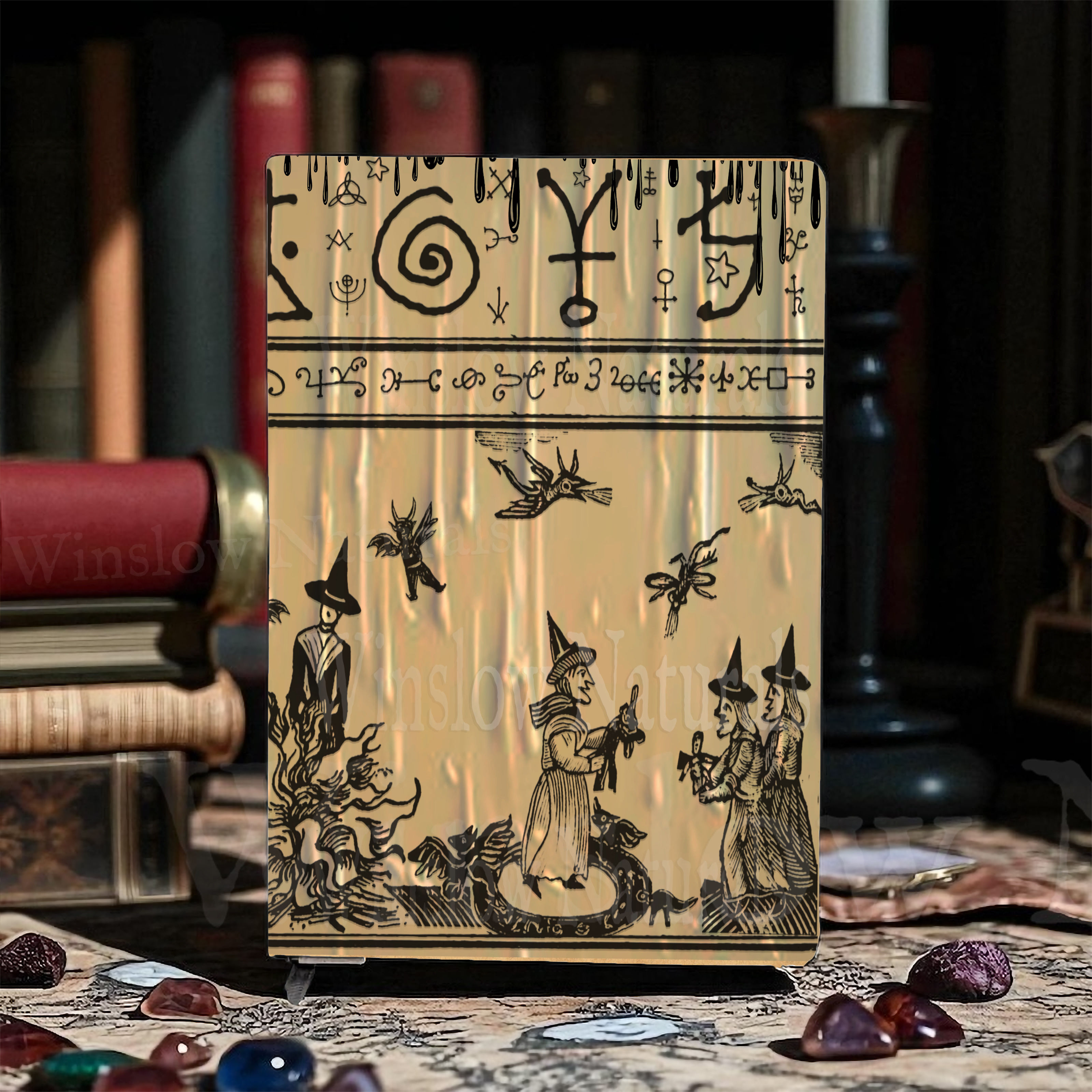 Black Flame Candle Witch Journal, Book of Shadows, Grimoires, Lined