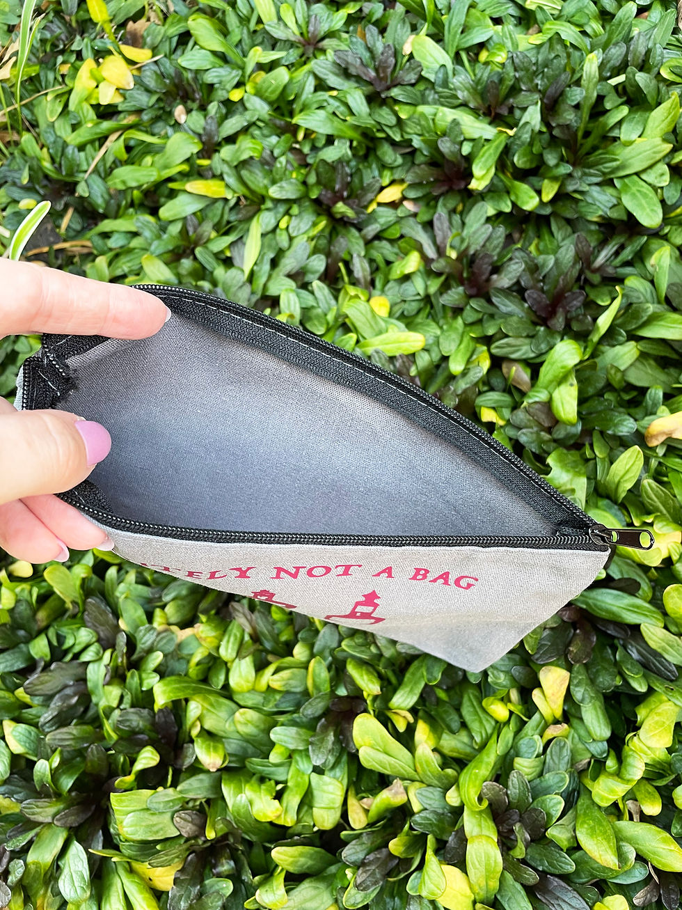 Thumbnail: Definitely Not A Bag Full of Poison Cotton Canvas Bag, Grey Makeup Bag