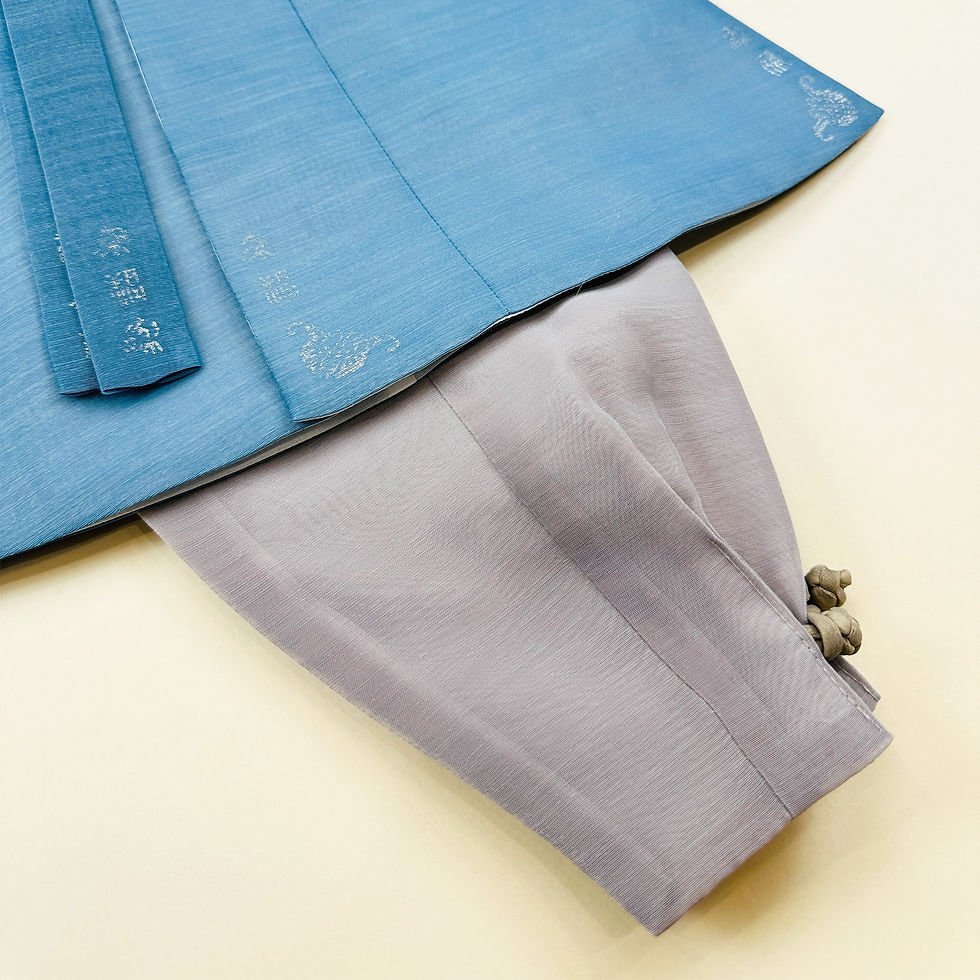 Thumbnail: Simple baby boy dohl hanbok with deep teal vest and white pants, styled with a clean white jeogori