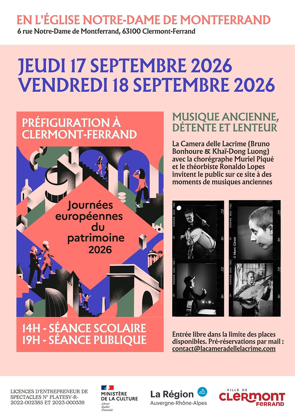 Musiques anciennes, détente et lenteur | Représentation scolaire | Eglise de Montferrand