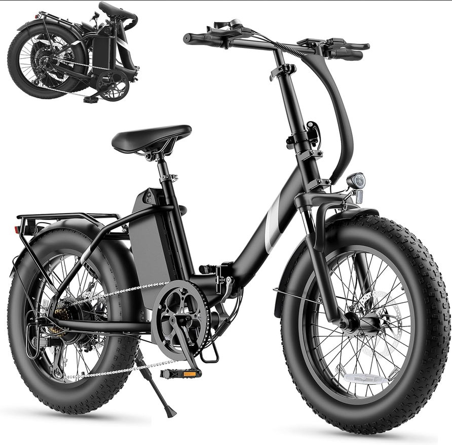 Velo electrique pliant noir ENGWE EP-2 Boost avec pneus fatbike