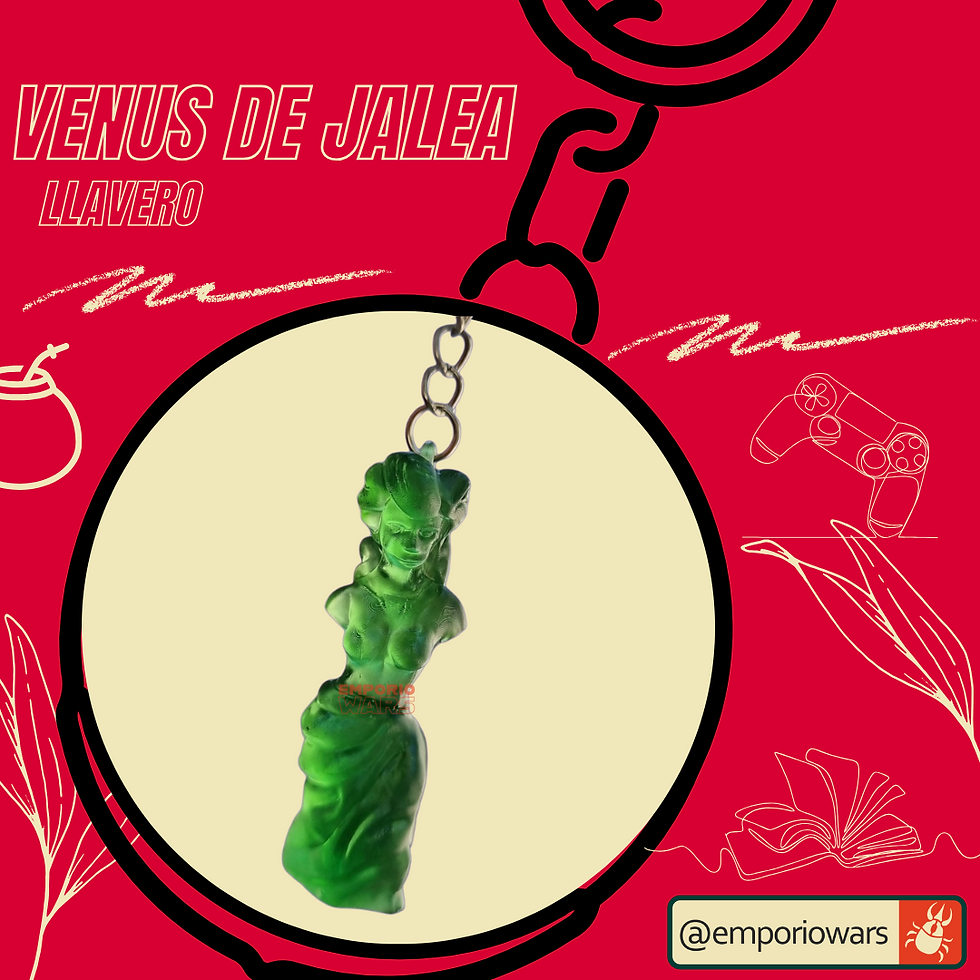 Venus de Jalea impresa en resina verde, con colgante de llavero para andar como Homero Simpson