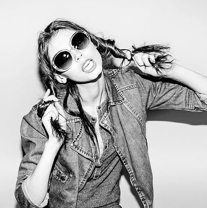 Black and White Portrait of a Girl