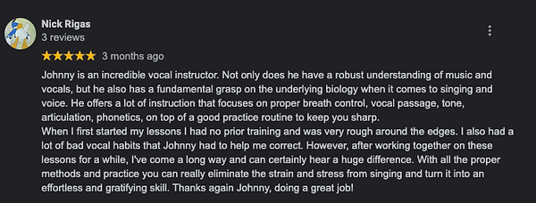 Google Testimonial #1