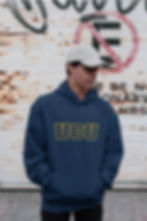 Miniatura: Hoodie azul UCU Sport contorno amarillo