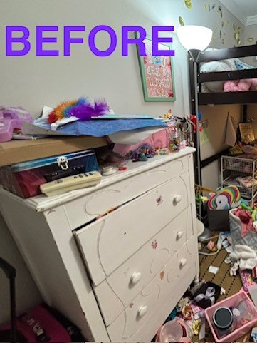 Living space before cleaning