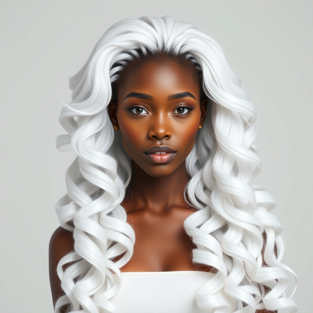 generate a pic of  black lady on white wig.jpg