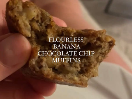 Flourless Banana Chocolate Chip Muffins