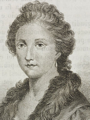 Engraved portrait of a young Italian female mathematician