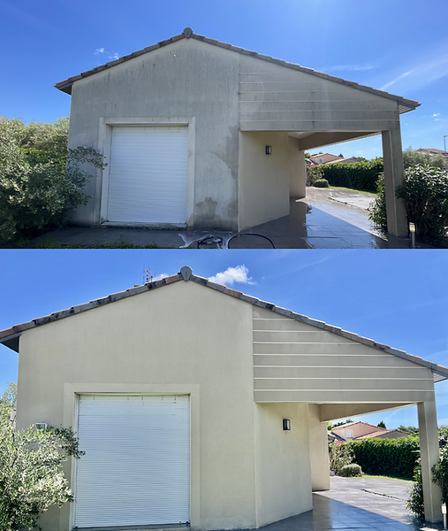 avant apres facade nettoyage à Pierrelate