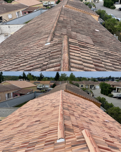 Transformation apres nettoyage d'une toiture