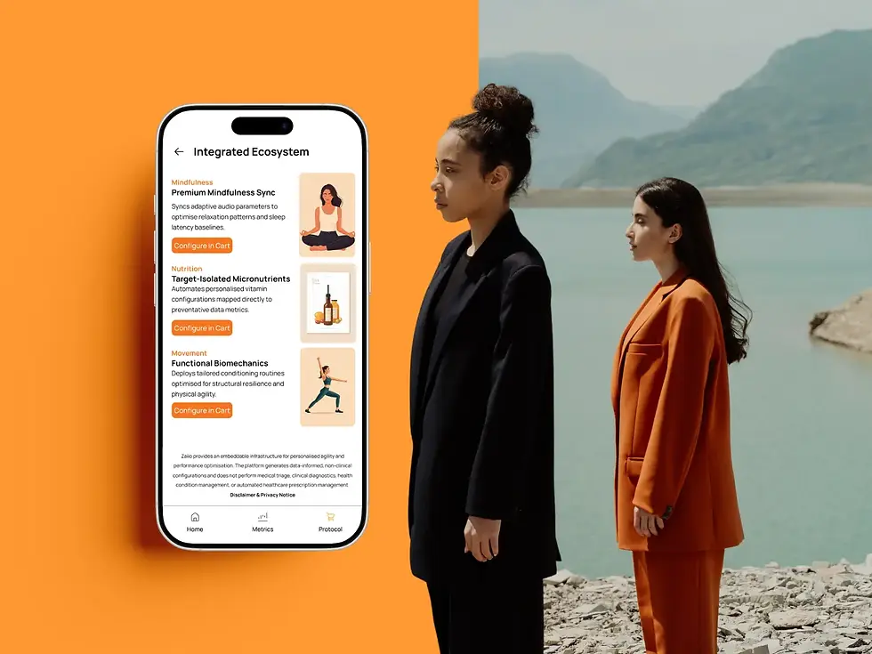 Official branding and creative growth assets for Zaiio, recognized as an Alpha and Impact Startup at Web Summit Lisbon. Leta Digital’s strategic positioning highlights Zaiio’s mission as a socially responsible AI wellness leader.