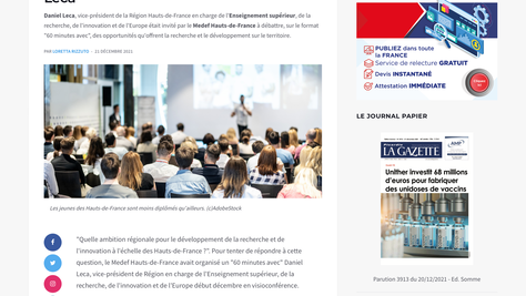 R&D en région : 60 minutes devant le MEDEF