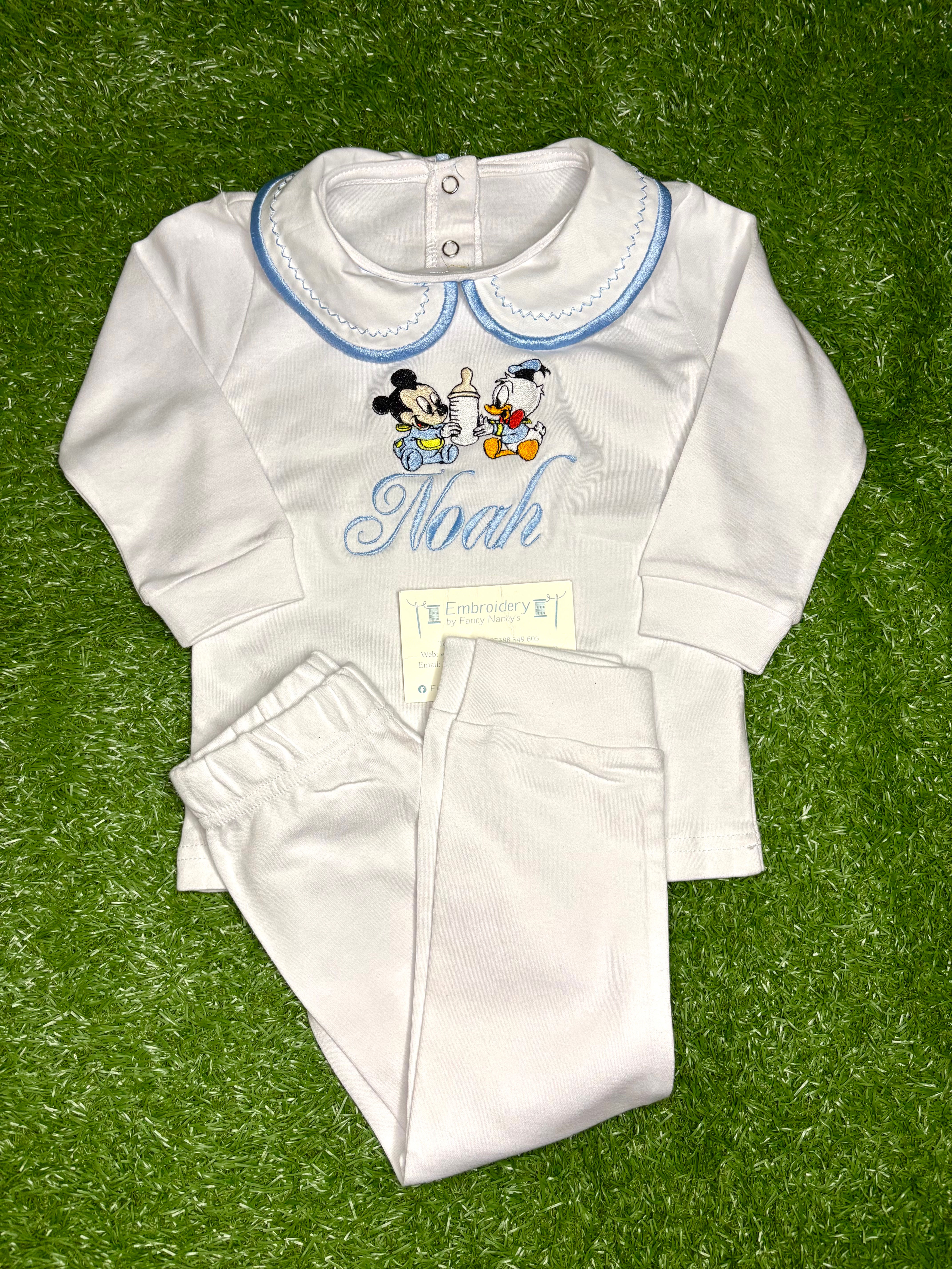 Baby Mouse & Duck Collared Pjs
