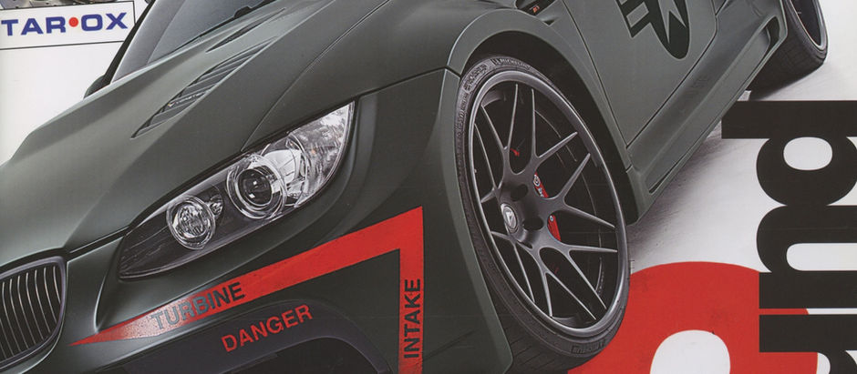 The "Green Machine" featured on the Cover Page for 'Performance BMW Magazine'
