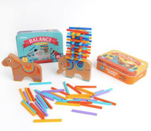 Thumbnail: Mideer wooden balance stacking elephant game