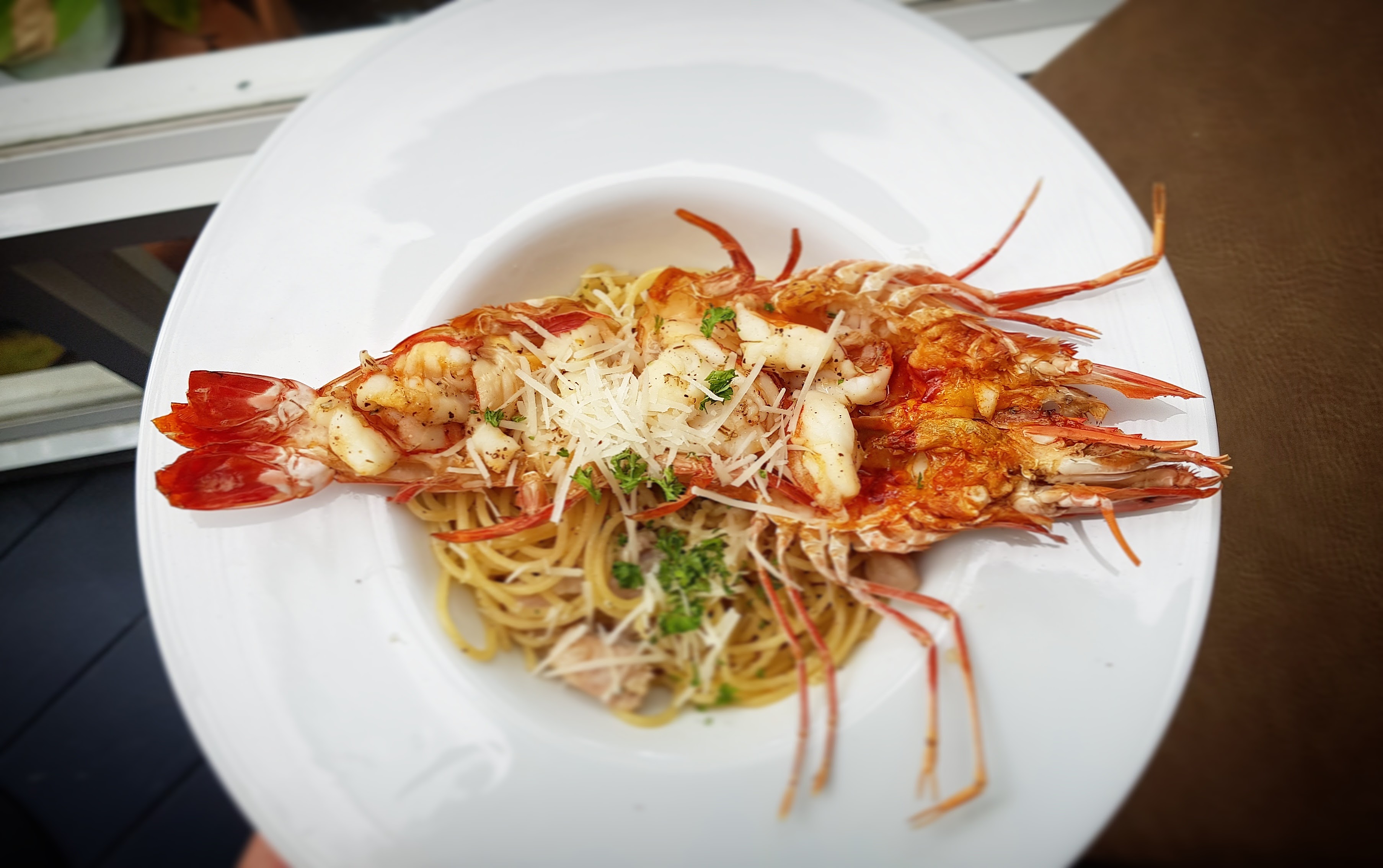 Aglio Olio and Tiger Prawn