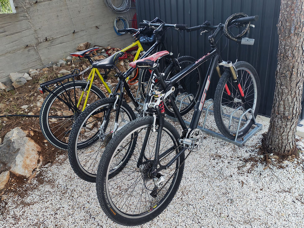 Four mountain bikes available for guests to explore Čiovo island at Bloketa Beach House