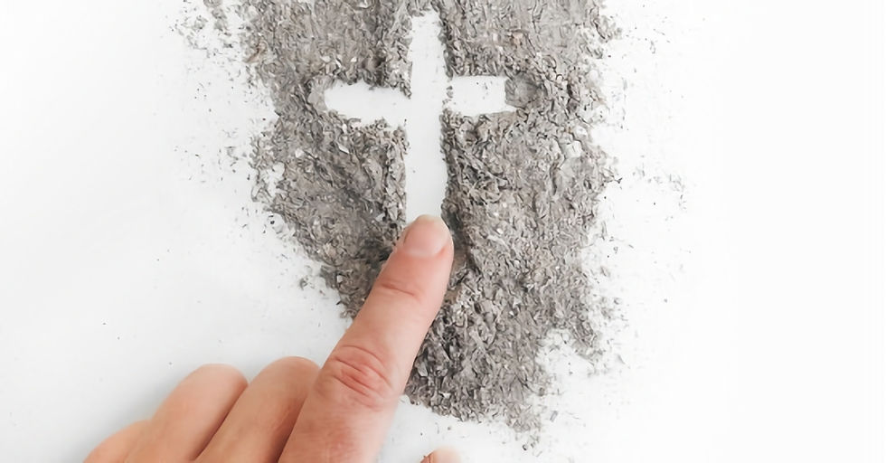 Pattern of the cross made in ash