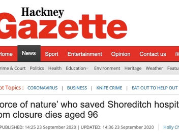 Hackney Gazette today features Helen Taylor Thompson’s obituary