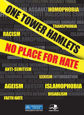 Tower Hamlets No Place For Hate Poster