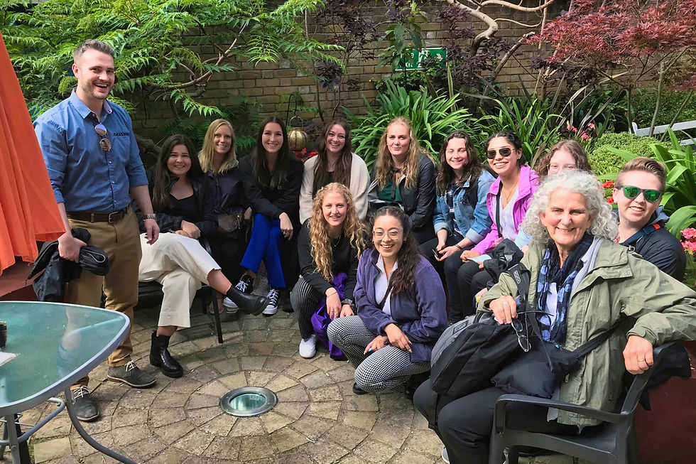Students (and their tutor) from Idaho University in the Mildmay Garden