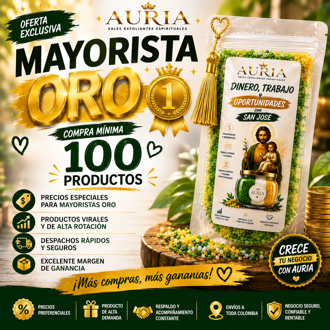 MAYORISTA ORO ¡Recibe 100 Productos!