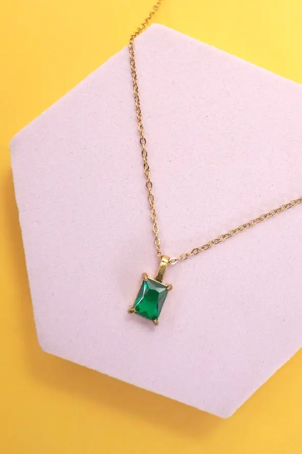 Emerald Glass Necklace