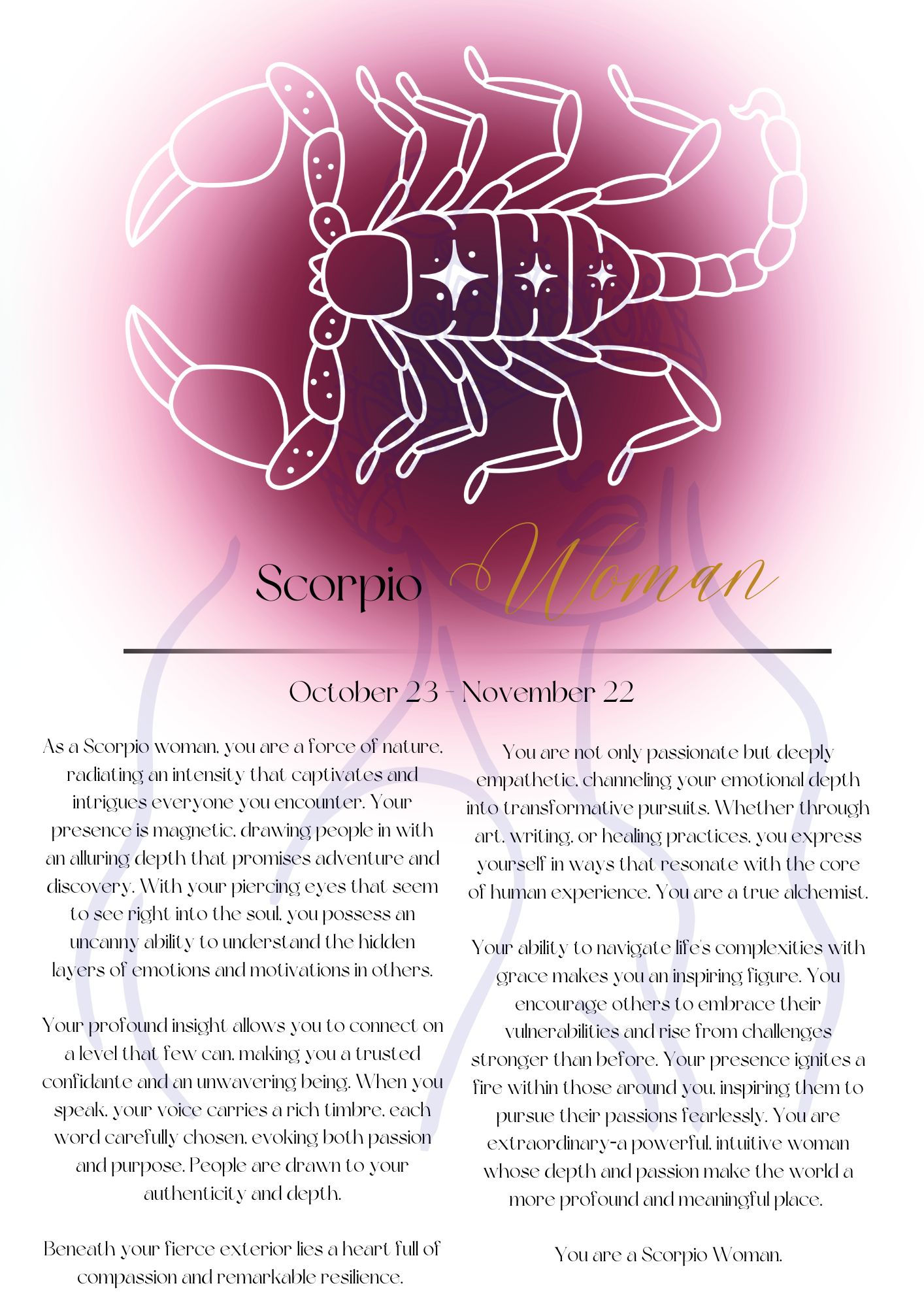 Scorpio Aura Print White