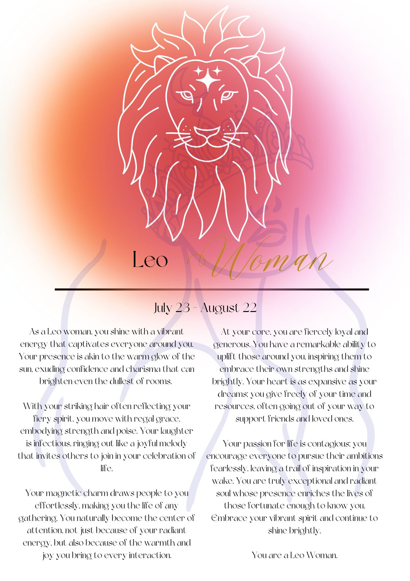 Leo Aura Print White