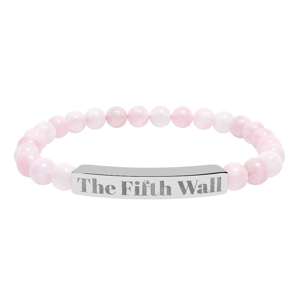Thumbnail: Natural Stone Stretch Bar Bracelet (Engraving)