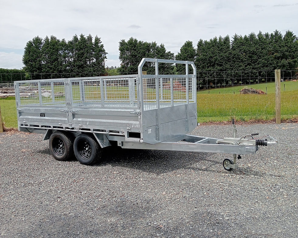Thumbnail: TorFlex Commercial Flatdeck Tandem Trailer 3.6m x 2.1m 3500kg with 600mm Cage