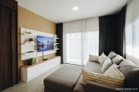 ออกแบบตกแต่งภายใน บ้านพักอาศัย หมู่บ้านจัดสรร เฟอร์นิเจอร์บิ้วอิน ห้องนอน ห้องครัว ห้องนั้งเล่น ห้องแต่งตัว Walk-in ห้องกินข้าว จังหวัดขอนแก่น อีสาน ร้อยเอ็ด