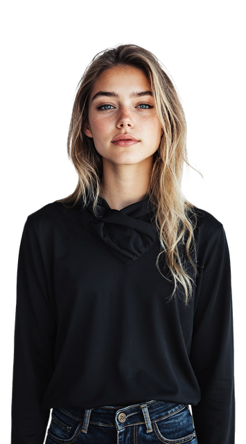 EUC EQL by Kerrits Weekender Wrap Neck Top Black | L