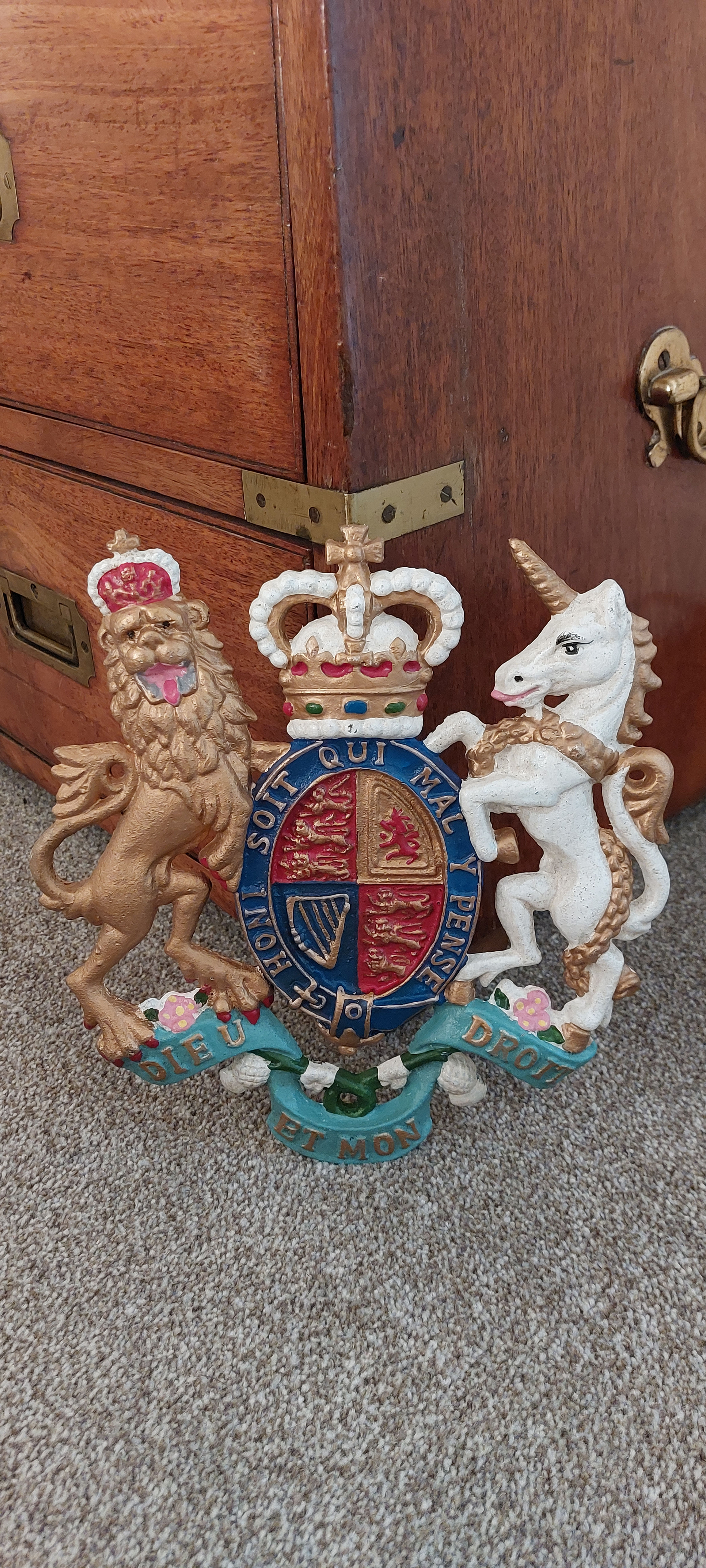 A Vintage Cast-Iron Royal Coat-of-Arms