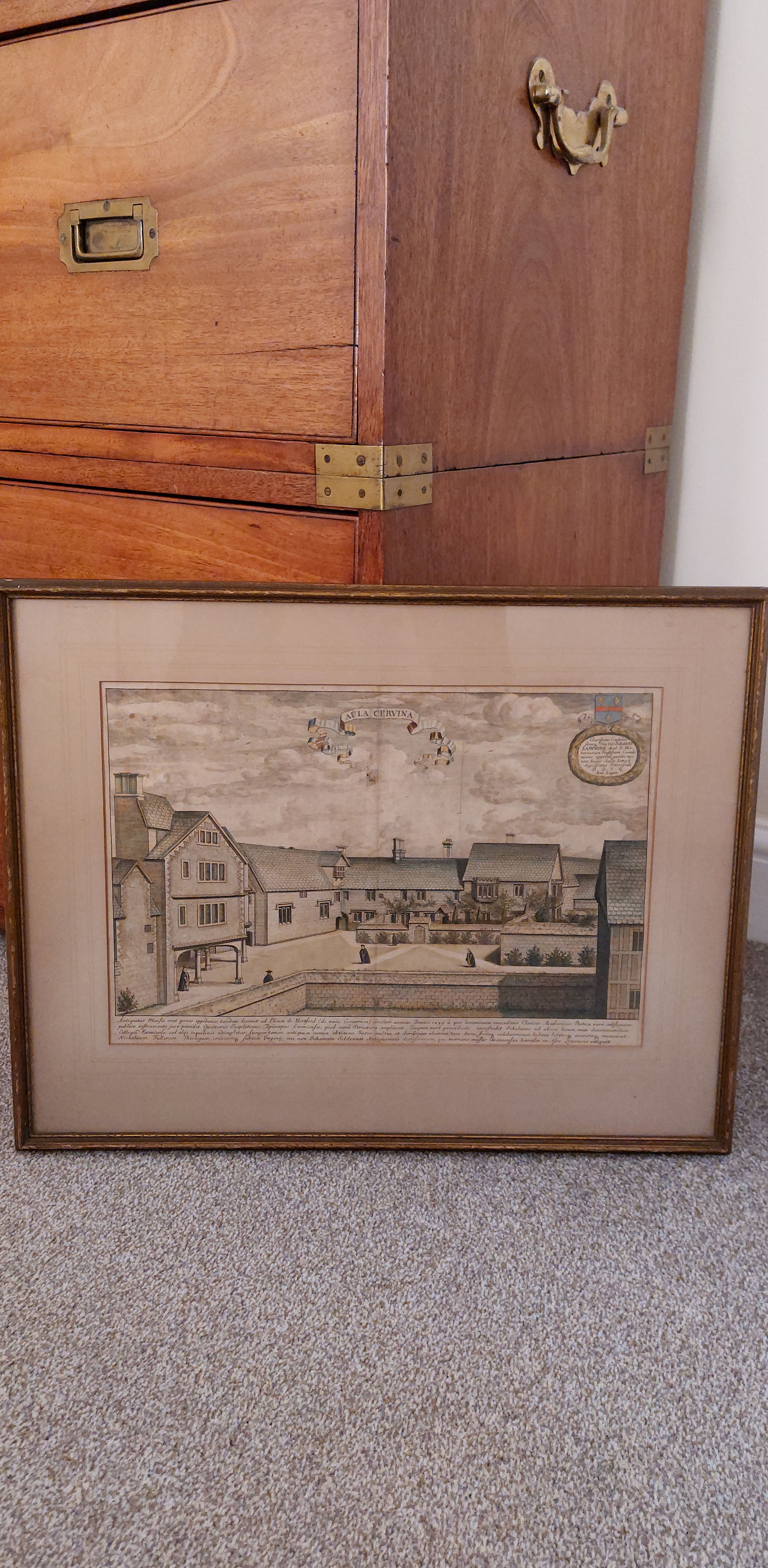 A 1675 David Loggan Engraving of Hart Hall (Hertford) College, Oxford.