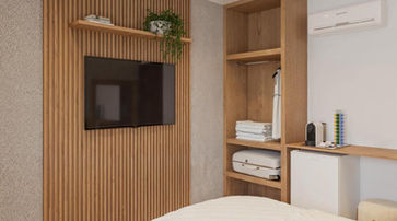Quarto com cama na Villa Sol e Mar 14