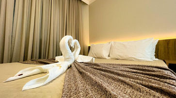 Quarto com cama na Pousada Mar timos 3