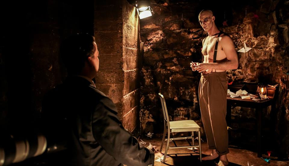 Nathan Shelton directing Zach Mallot as The Cultist on location for Shadow Bound