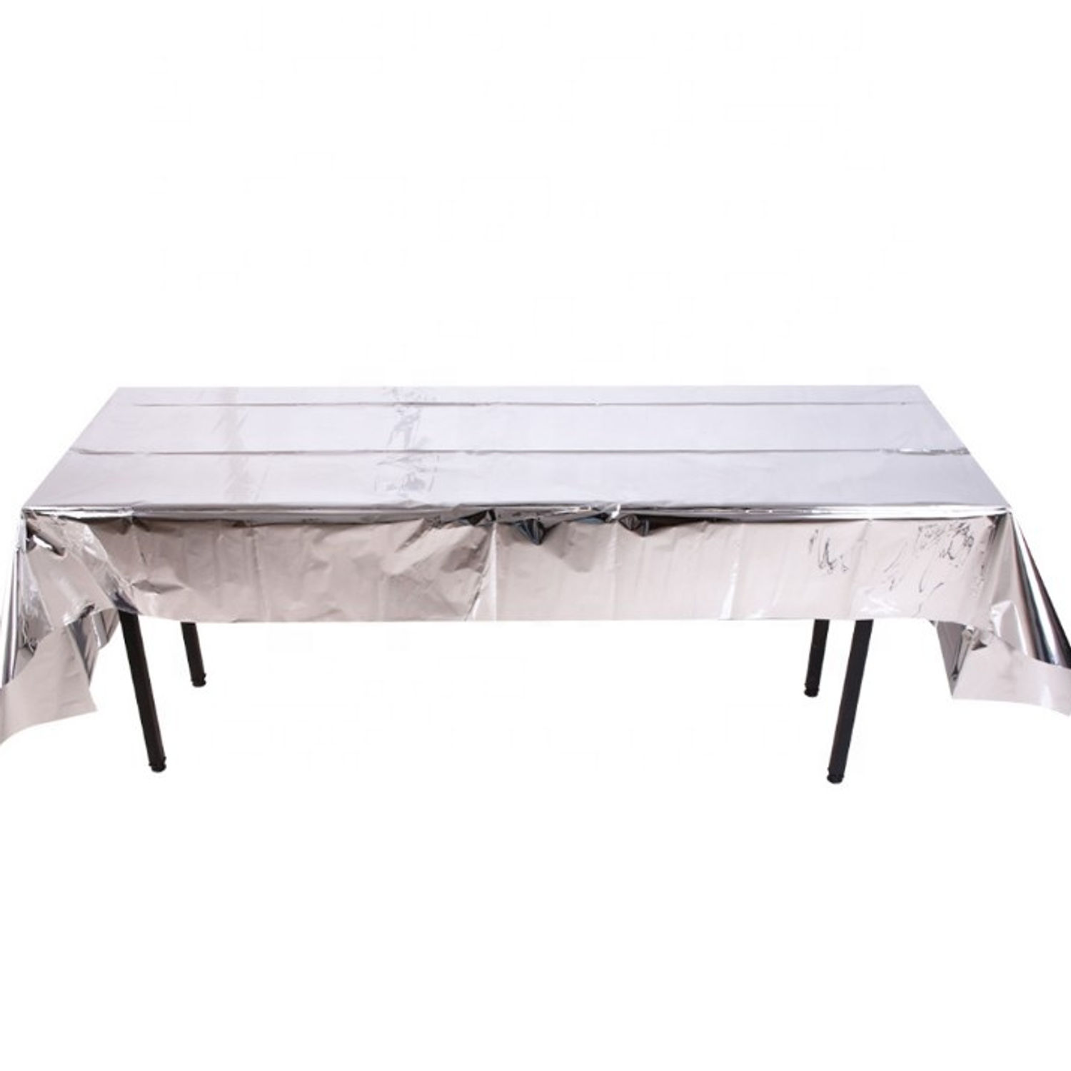 Metallic Foil Disposable Table Cover Silver(Size 54 X 72) 1 pc ( Silver)