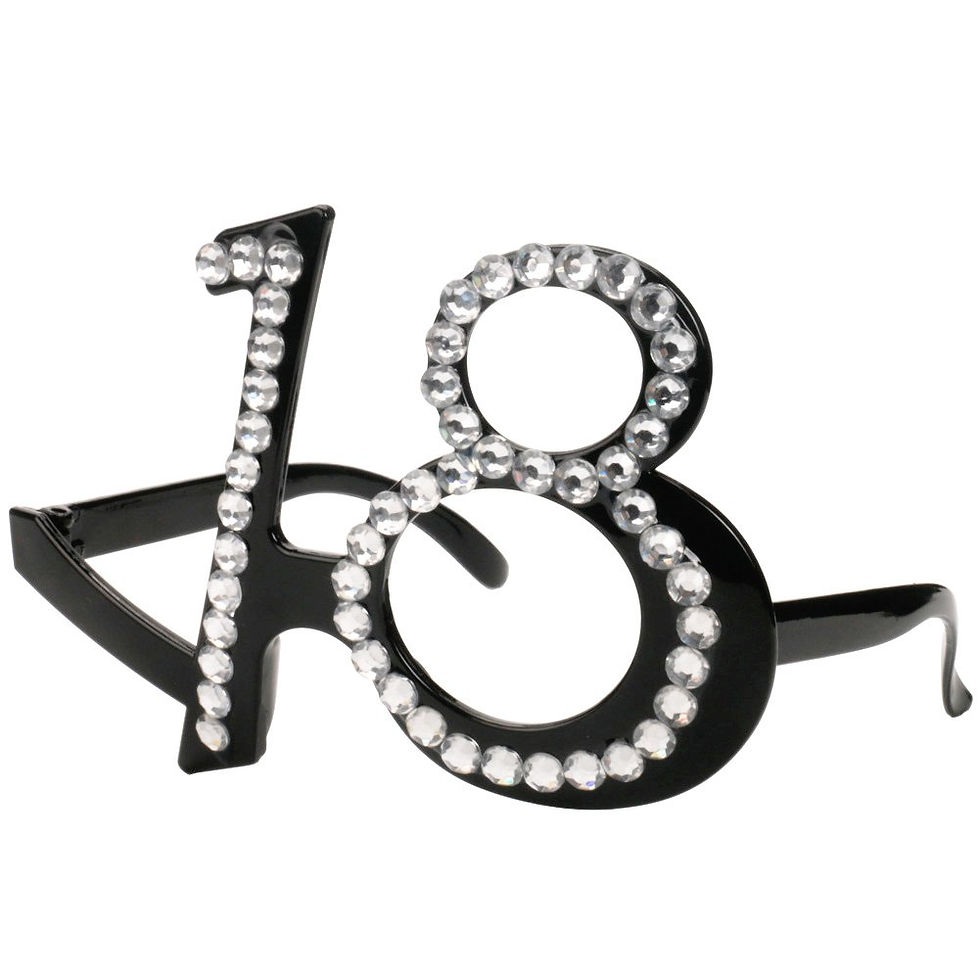 Thumbnail: 18Th Eighteen Birthday Glasses Goggles - Number Crystal Frame,