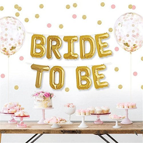 Thumbnail: Bride To Be Foil Balloon Set 16 Inch Gold