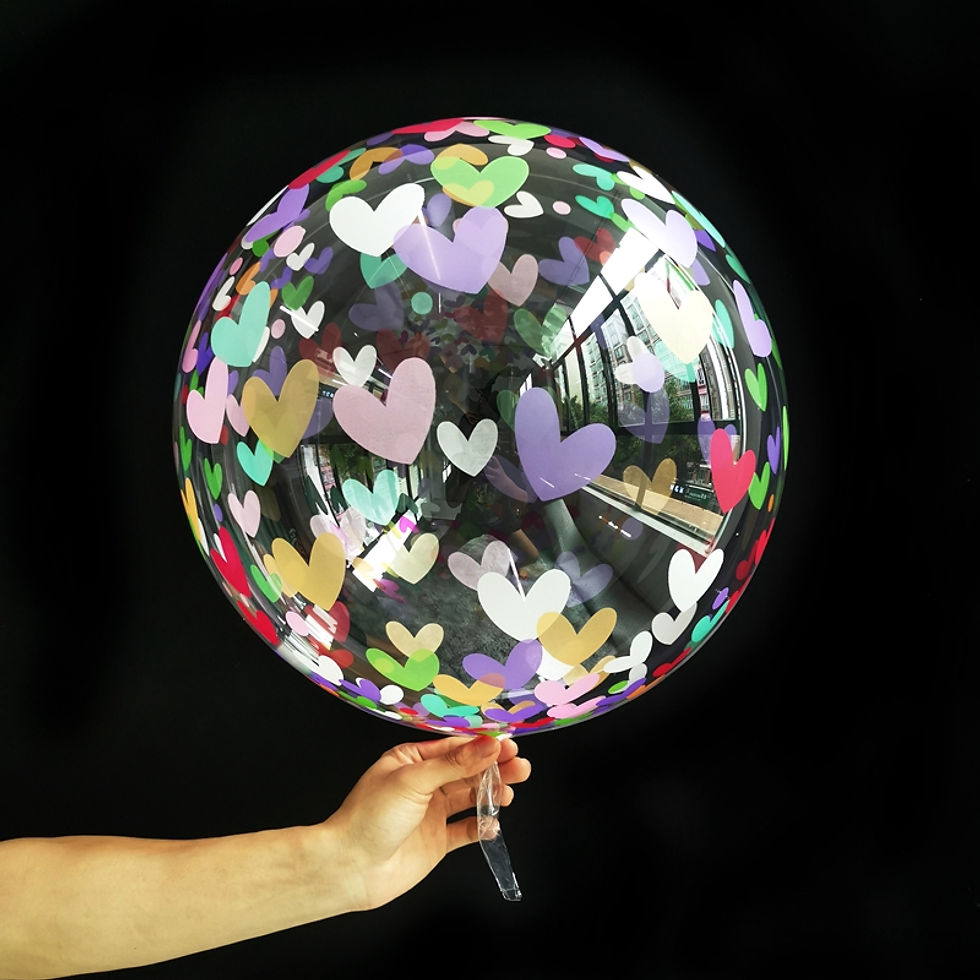 Thumbnail: Transparent Small Colourfull Hearts Printed Multicolor Bobo Balloon