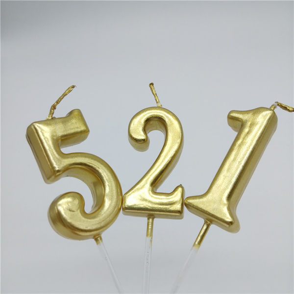 Thumbnail: Numerical No. 2 Candle (3-inch) Number candle (Gold)