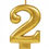 Thumbnail: Gold No 2 Candle Big size 3.5 inch with stick for Birthday, anniversary party