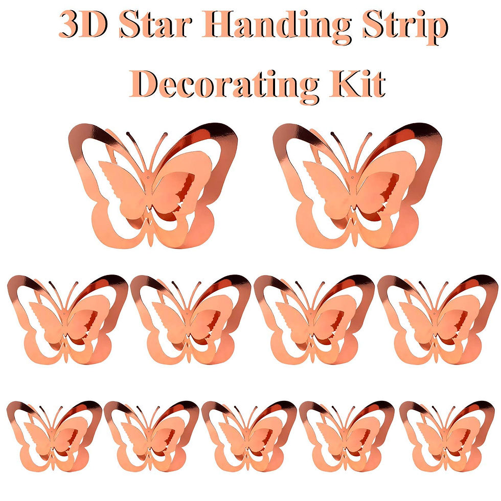 Thumbnail: Rose Gold Butterfly 3D Hanging Paper Garland Kit (1 pc1)
