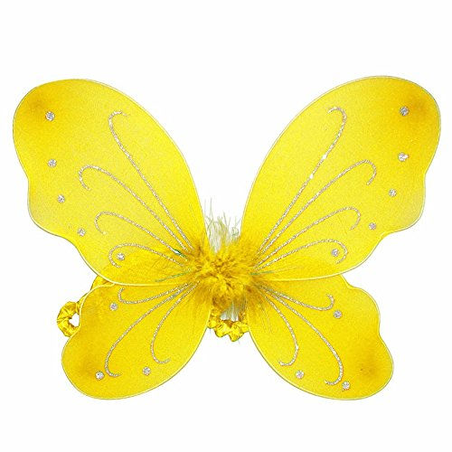 Thumbnail: Fairy Butterfly Wings Costume for Baby Girl Angel  (Yellow Color)