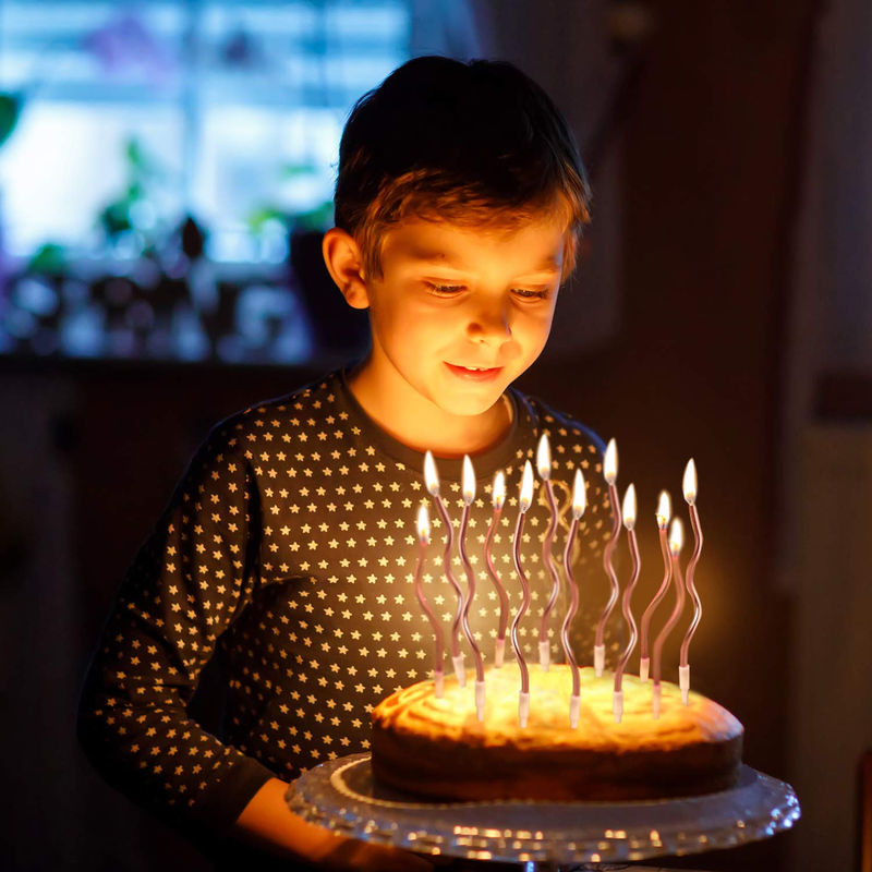 Thumbnail: Twisty Birthday Metallic curly Candles Set (Pack of 6) (Rose Gold)