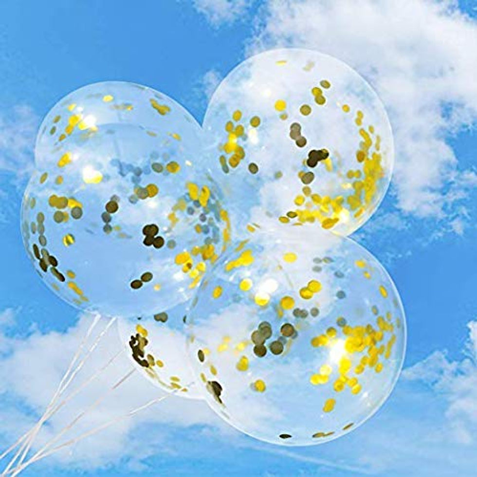 Thumbnail: Balloons With Rose Gold Colored Pre-Filled ConfettiParty Pack Of 5